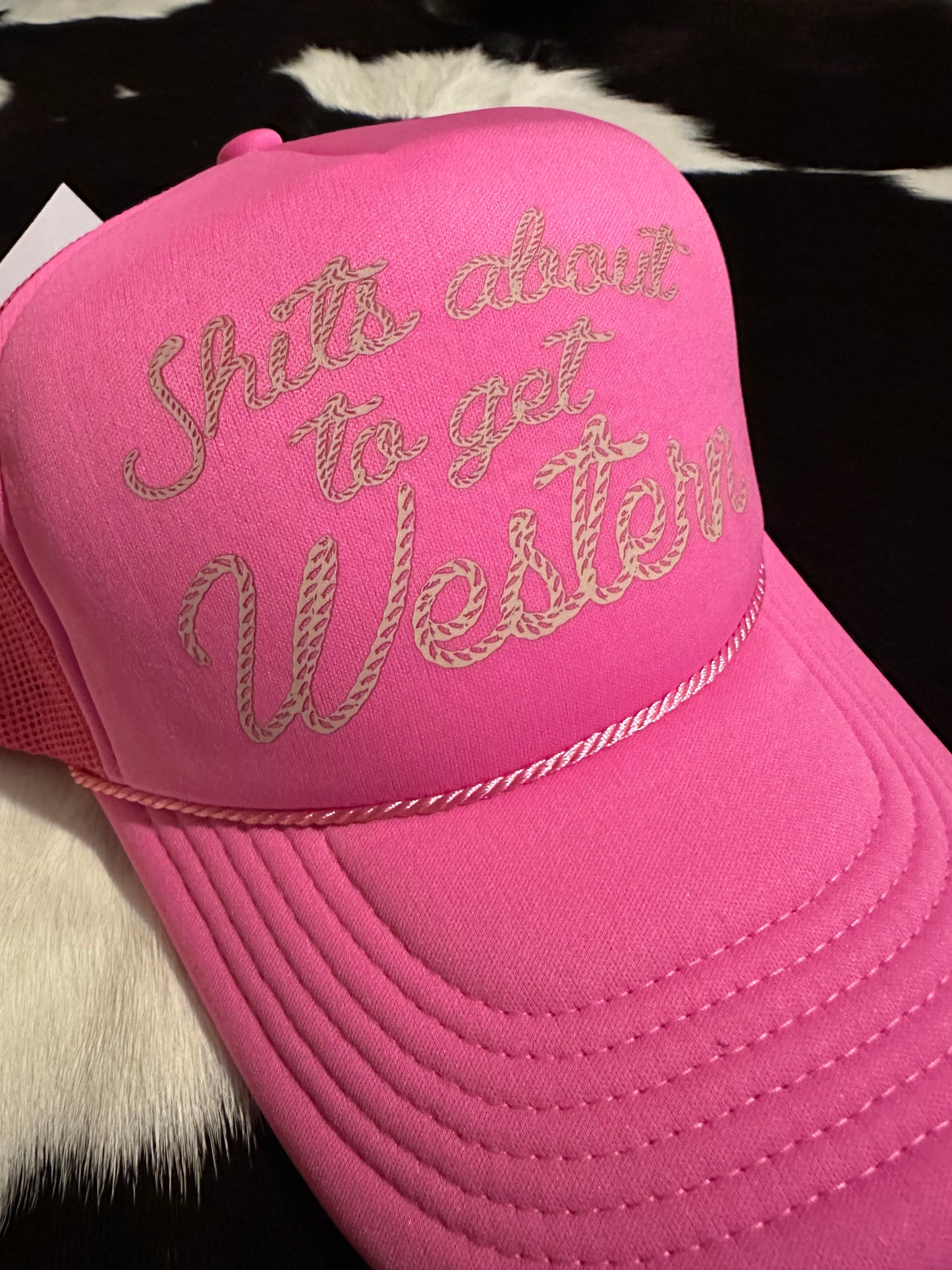 Shits About To Get Western Trucker Hat