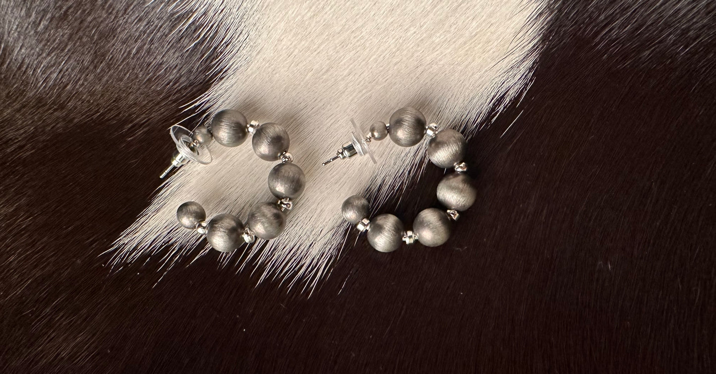 Mini Navajo Pearl Hoop Earrings