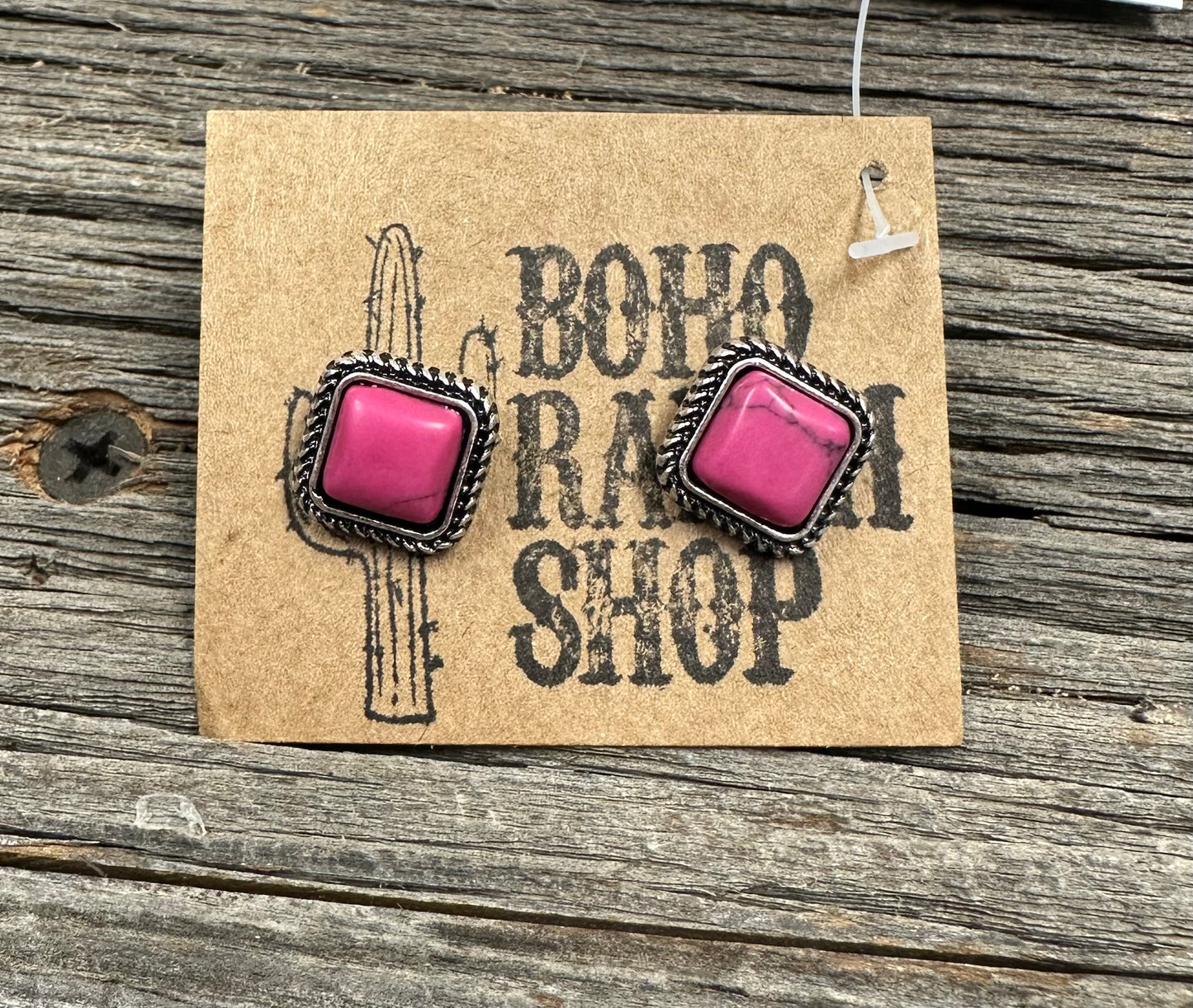 Western Mini Stone Stud Earrings