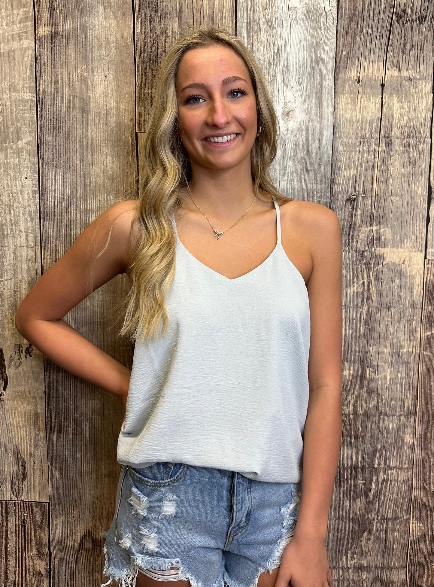 WOVEN V-NECK CAMI TOP