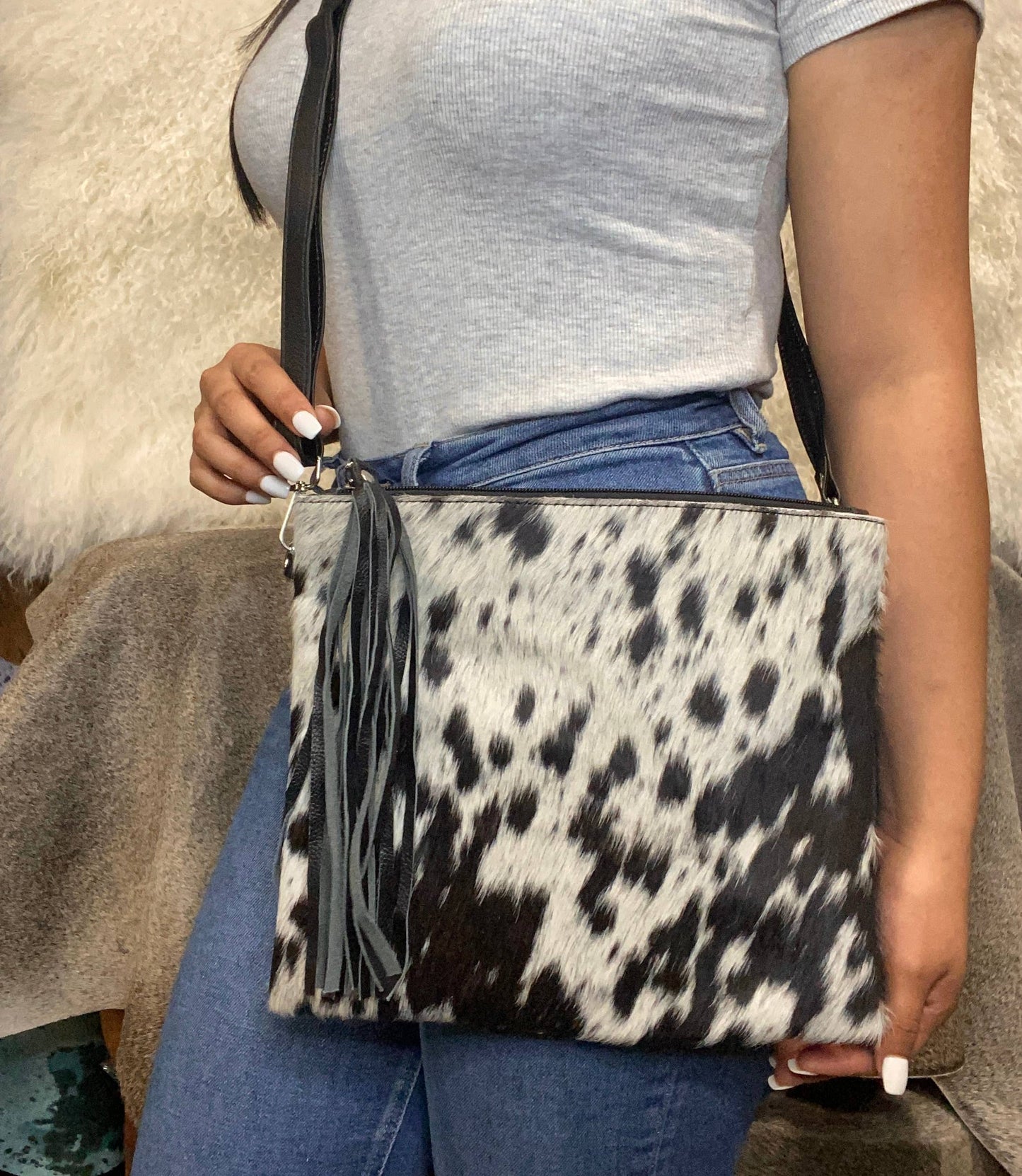Cowhide Crossbody Purse