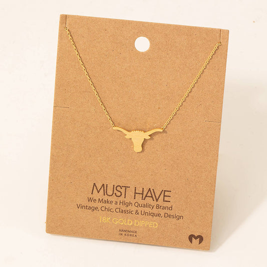 Bull Head Pendant Necklace