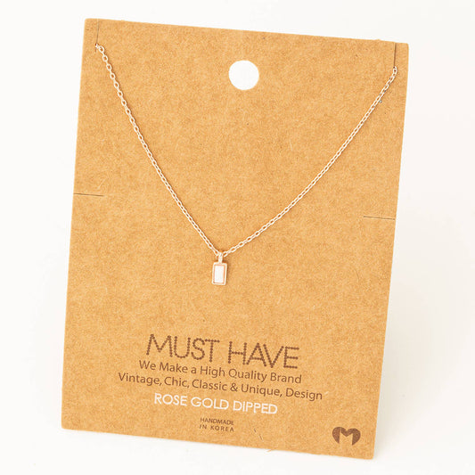 Mini Rectangle Charm Layered Necklace