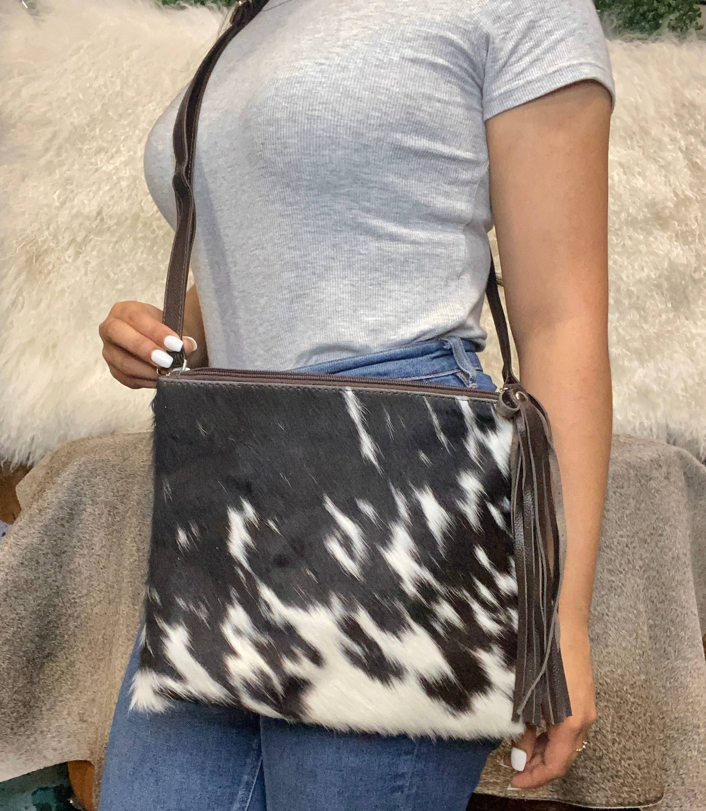 Cowhide Crossbody Purse