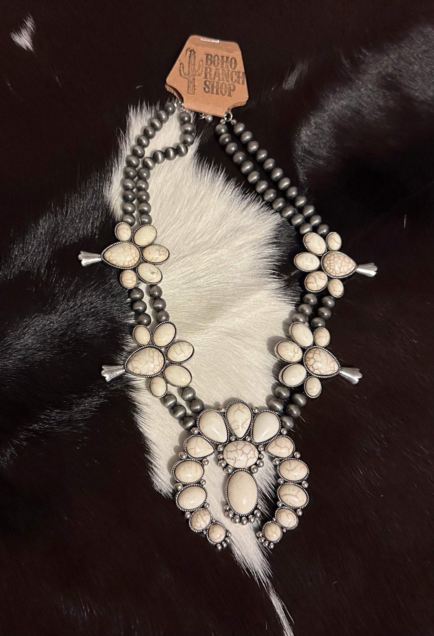 Western Chunky Squash Blossom Necklace