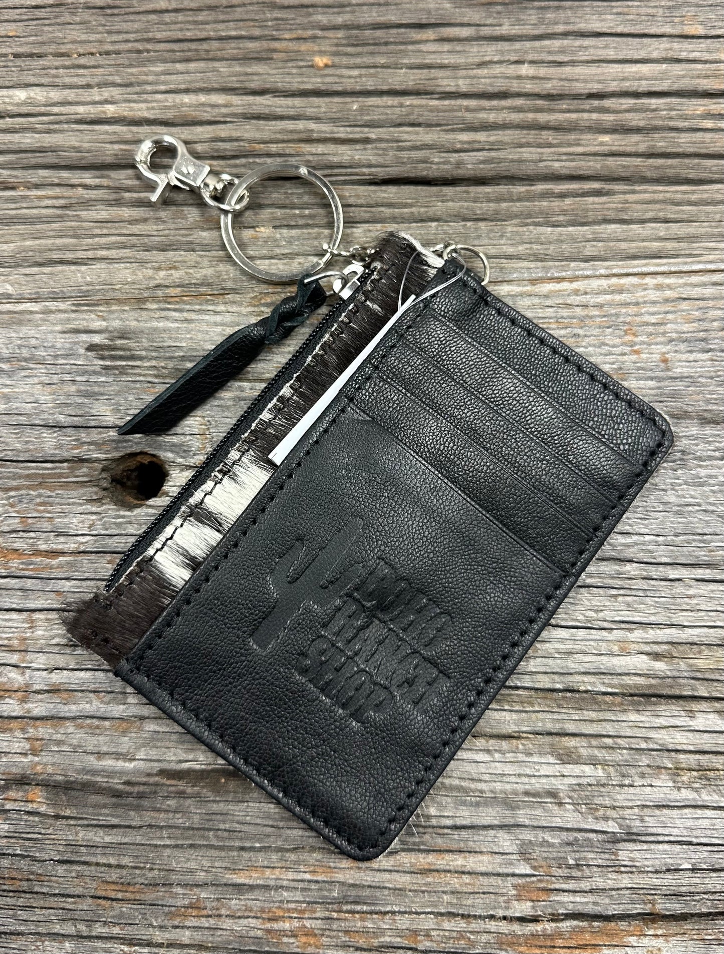Western Cowhide Leather Keychain Wallet