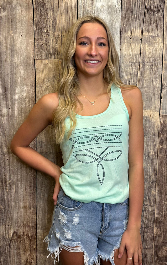 MINT BOOT STITCH RACER BACK TANK