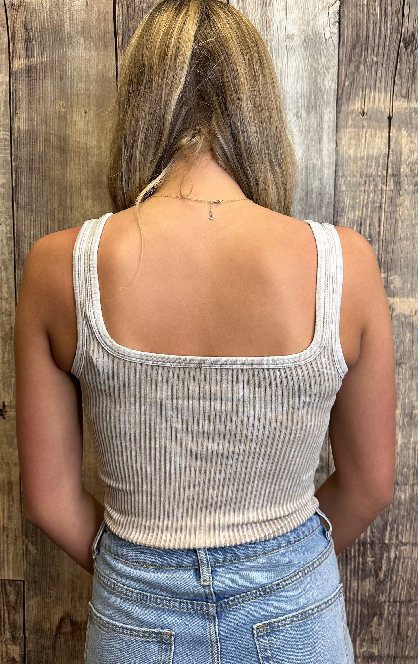 ASH MOCHA RIBBED TANK TOP