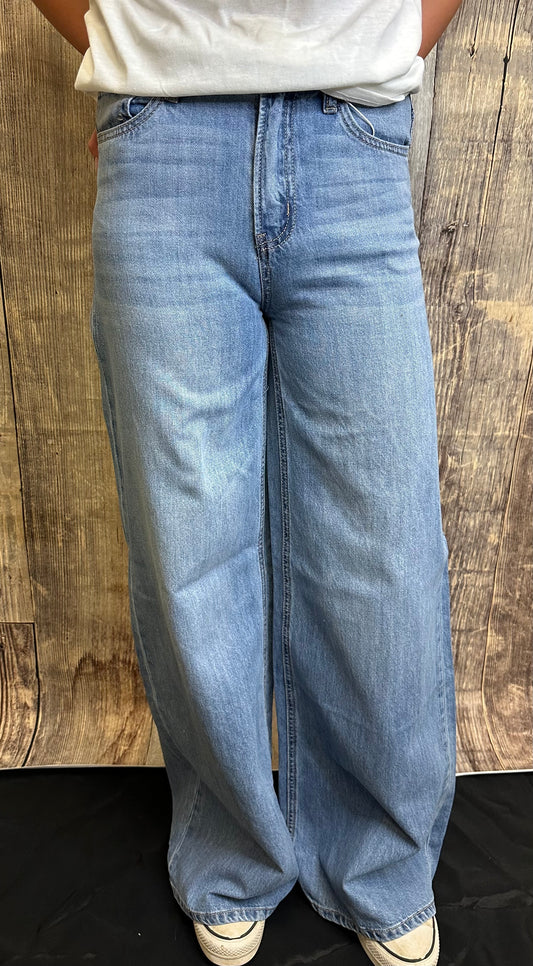 VERVET SUPER HIGH RISE WIDE LEG JEANS