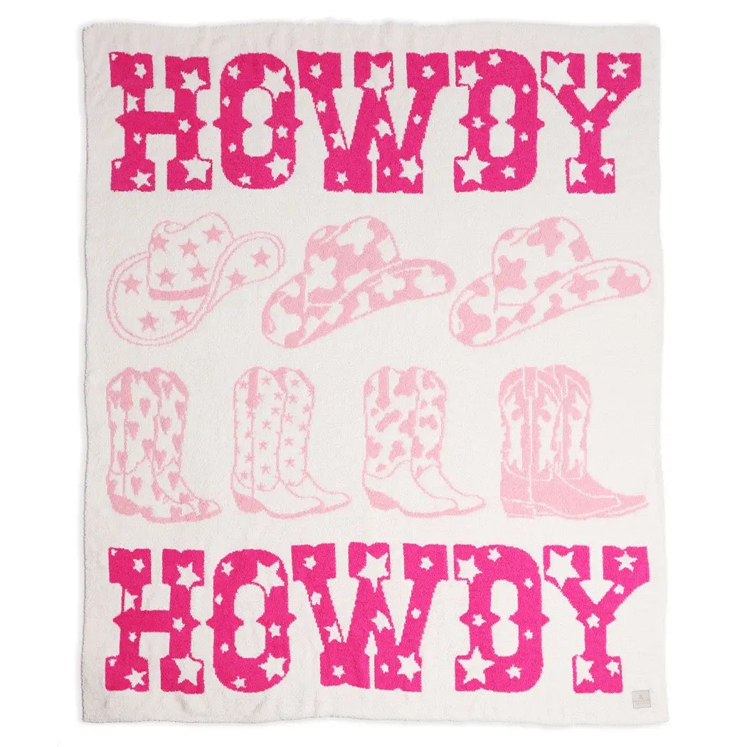 Pink Howdy Western Throw Blanket